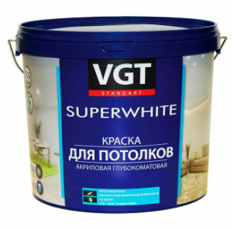 VGT SUф0 КРАСКА ДЛЯ ПОТОЛКОВ акриловая, супербелая, глубокоматовая (1,5кг)