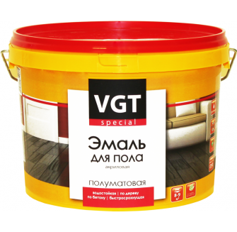 VGT ВД-АК-1179 ПРОФИ ЭМАЛЬ ДЛЯ ПОЛА по дереву и бетону акриловая, полуматовая, база А, белая (1кг)